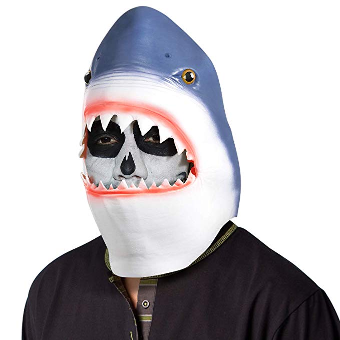 Ylovetoys Halloween Mask Shark Costume Head Mask Novelty Halloween Costume Party Masks Funny Latex Animal Head Mask