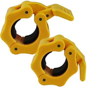 Dreampark Barbell Clamp, 1" Diameter ABS Barbells Locking Collars Clamps with Quick Release.(1 Pair)