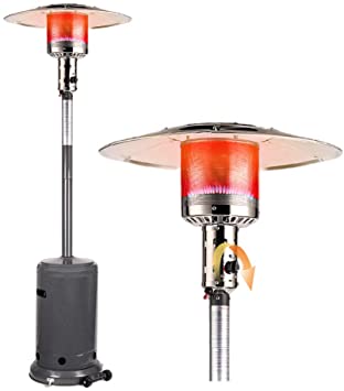 TACKLIFE Outdoor Patio Heater for Propane, 47,000 BTU Rapid Heating Space Heater, Stainless Steel Design, ETL Certification, Commercial & Residential Floor Standing with Wheels