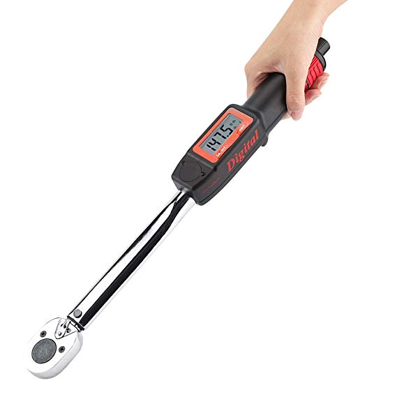 Angle Digital Torque Wrench, LED Workshop Angle Wrench 1/2"Sq Drive 20-200Nm measures 25-250 ft.lbs. in