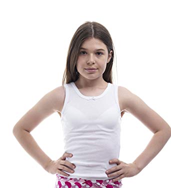 Rosette Camisole Undershirt Girls - Classic - 100% Cotton - Value 2-Pack – White