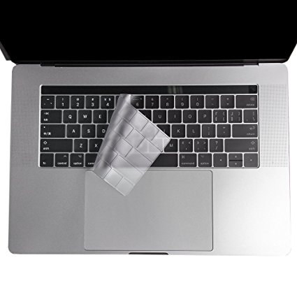 JRC- Ultra CLEAR Thin Keyboard Cover Skin Protector for Apple MacBook Pro 13" 15" (A1706 A1707, 2016 Late, with Touch Bar), Soft-Touch TPU Precision Fit Skin, Waterproof Dust-proof US Layout