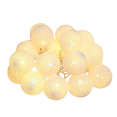 OxyLED Y01 Cotton Ball LED String Lights, Decorative Light with White Color, Warm White Light for Indoor String Lights for Wedding/Party/Garden/Home/Indoor/Outdoor/Bedroom Decorative