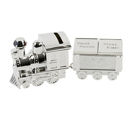 Silver Plated Train Money Box/First Tooth/First Curl/Bn