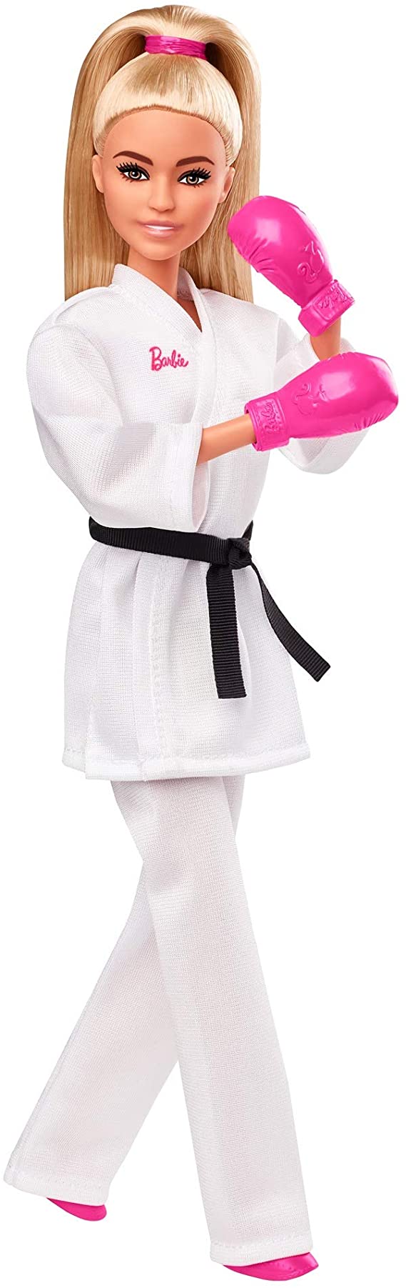 Barbie Olympic Games Tokyo 2020 Karate Doll with Karate Uniform, Tokyo 2020 Jacket, Medal, Helmet, Sparring Gloves and Sandals for Ages 3 and Up, Multi (GJL74)