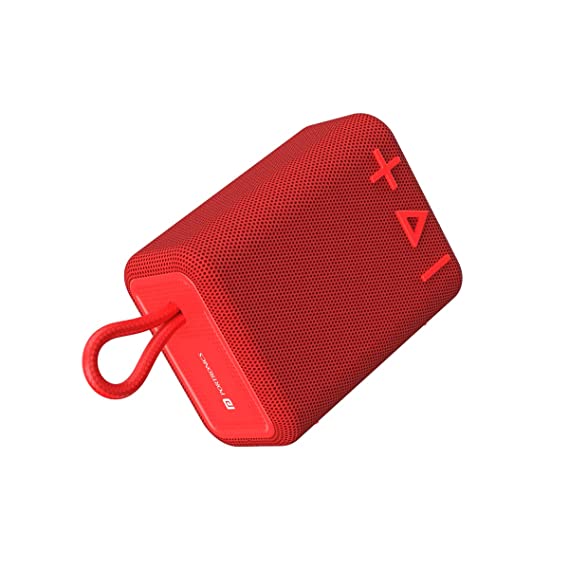 Portronics Breeze 4 Portable Bluetooth Speaker 5W with TWS Connectivity. 2000 mAh Battery, Built-in-Mic, 8Hrs Playback (Red)