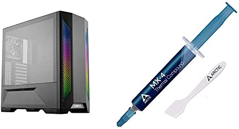 LIAN LI LANCOOL 2 Black Tempered Glass ATX Case -Black & Arctic MX-4 - Thermal Compound Paste for Coolers | Heat Sink Paste | Composed of Carbon Micro-Particles - 4 Grams