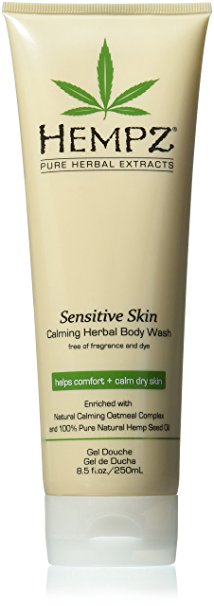 Hempz Sensitive Skin Herbal Body Wash, Off White, 8.5 Fluid Ounce