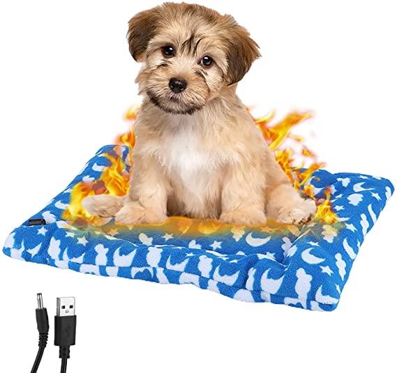 SEGMINISMART Pet Electric Heating Pad,Dog Heat Mat,Electric Pet Heated Bed Mat,Constant Heating Electric Heated Mat,Temperature Adjustable,Washable Heating Blanket Pad for Dogs and Cats