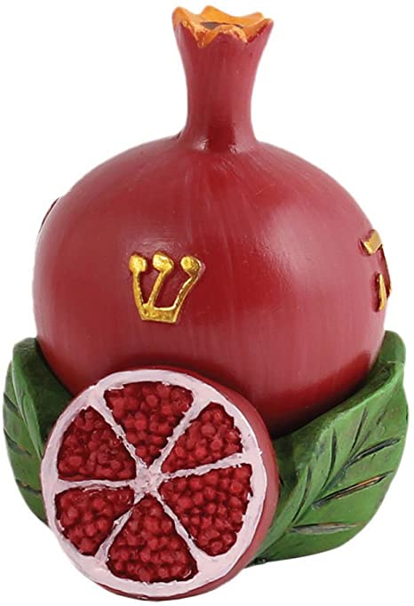 Zion Judaica Polyresin Pomegranate Collectors Dreidel with Matching Display