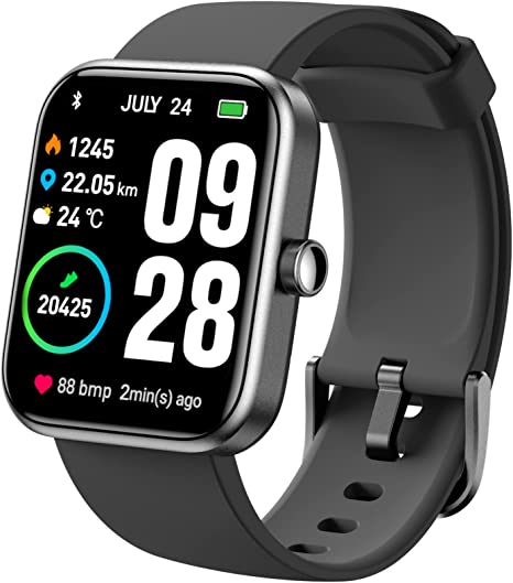 TOZO S2 Smart Watch Alexa Built-in Fitness Tracker with Heart Rate and Blood Oxygen Monitor, Sleep Monitor 5ATM Waterproof 1.69-inch HD Color Touchscreen for Men Women Compatible with iPhone & Android