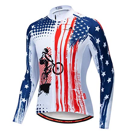Uriah Men's Cycling Jersey Thermal Fleece Long Sleeve Reflective