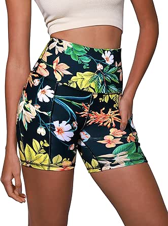 ODODOS Women's Tummy Control Yoga Shorts 2.0 with Pockets High Waist Athletic Workout Shorts-5" / 8" / 10" Inseam