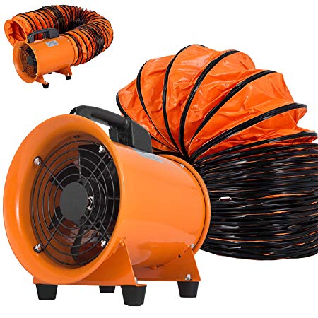 VEVOR Utility Blower Fan 8 inch Portable Ventilator High Velocity Utility Blower Mighty Mini Low Noise with 5M Duct Hose (New 8inch Fan with Hose)