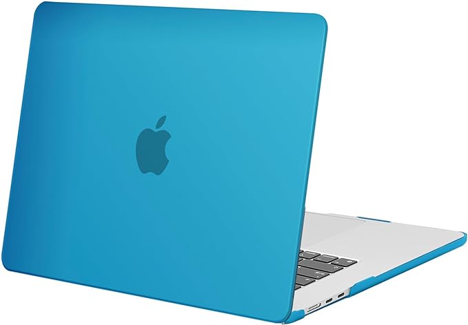 MOSISO Compatible with MacBook Air 15 inch Case 2023 2024 Release A2941 M2 Chip with Liquid Retina Display & Touch ID, Protective Plastic Hard Shell Case Cover, Aqua Blue