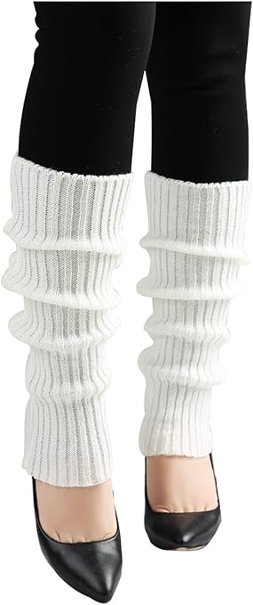 uxcell Women's Knitted Design Solid Warm Thick Knee High Length Ribbed Leg Warmers