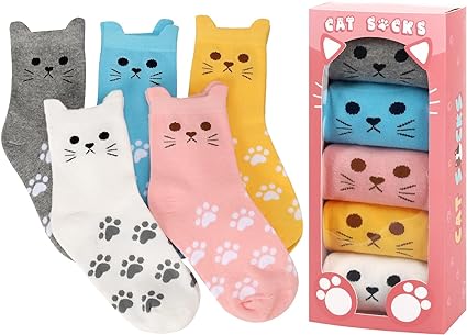 Women's Cat Socks Cute Animal Socks Cat Mom Dog Mom Gifts for Women Teen Girls