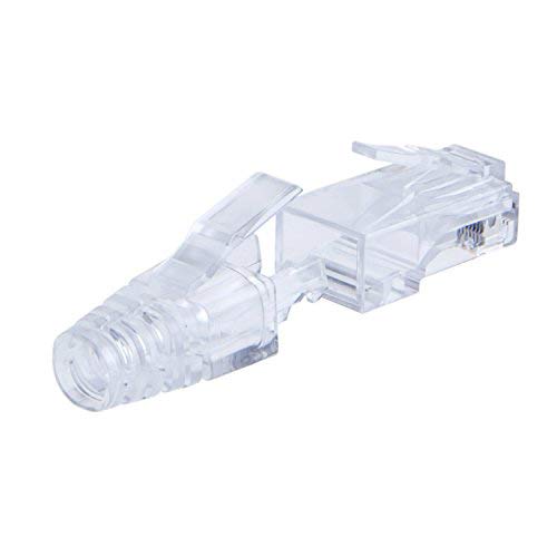 CableCreation 10-Pack Cat 6 RJ45 Plug with Hood Connector, Transparent