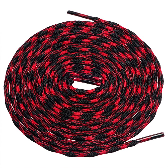 Birch’s 3/16” Thick Special Wave Design Round Boots Shoelaces Solid and Two Tone Colors