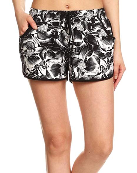 Verabella Women's Shorts with Drawstring Waist Tie Floral Beach Boardshorts