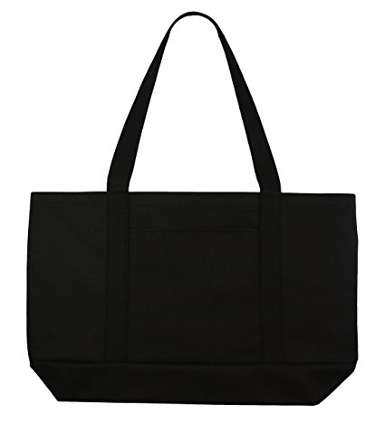 Daily Tote with Shoulder Length Handles and Outside Pocket