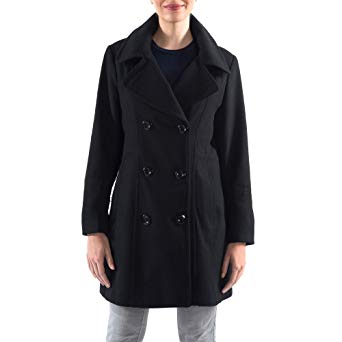 alpine swiss Norah Women’s Wool Blend Double Breasted Peacoat