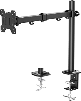 HUANUO Single Monitor Desk Mount Stand Fully Adjustable fits 13 to 32 inch Screens, Adjustable Height, Tilt, Swivel, Rotation,22 lbs Weight Capacity per Arm