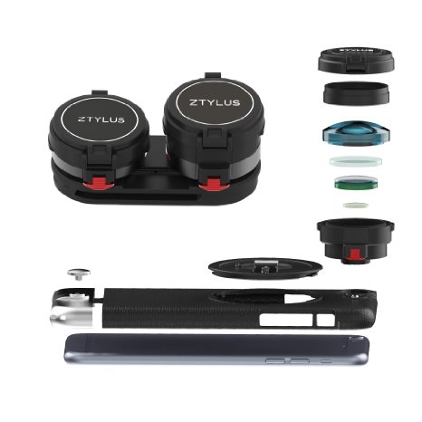 Ztylus Z-PRIME Lens Kit for iPhone 6s Plus / 6 Plus: Super Wide Angle Lens, 2X Telephoto Lens and Ztylus Metal Series Case
