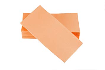 SIMULINEN Colored Napkins – Decorative Cloth Like & Disposable Dinner Napkins – Peach/Apricot - Soft, Absorbent & Durable – 16”x16” – Perfect for Thanksgiving! - Box of 50