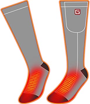 QILOVE Heated Scoks Winter Electric Rechargeable 3 Heating Settings Thermal Sock for Men and Women