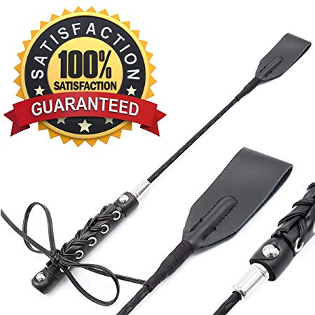 18" Real Riding Crop Braided Handle with Genuine Leather Top | Premium Quality Crops | Equestrianism Horse Crop