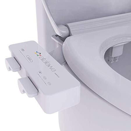 atalawa Bidet, Slim Design Non-Electric Mechanical Bidet Attachment with Self Cleaning Dual Nozzle (Frontal Rear/Feminine Wash), Fresh Water Sprayer Bidet for Toilet Seat AW321 Cold Water Only