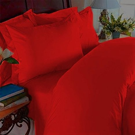 Elegant Comfort 3 Piece 1500 Thread Count Luxury Ultra Soft Egyptian Quality Coziest Duvet Cover Set, King/California King, Samba Red