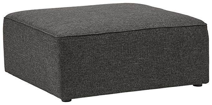 Rivet Audrey Modern Ottoman, 39"W, Caviar