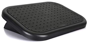 Premium Ergonomic Foot Rest - Adjustable Angle, Fits Under Desk, Non-Slip Rubber Cushion Surface, Black - Footrest Helps Support Your Legs & Feet - Ideal for Office, Home, Planes, Travel