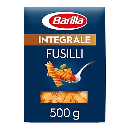 Barilla Pasta Integrale Fusilli – Vollkorn-Hartweizengrieß-Pasta mit natürlichen Ballaststoffen, 500 g