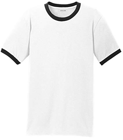 Joe's USA Men's Soft 5.4-Oz 100% Cotton Ringer T-Shirts in Adult Sizes: S-4XL