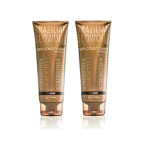 Bundle - 2 Items : Brazilian Blowout Acai Deep Conditioning Masque for Unisex, 8 Oz (2 Pack)