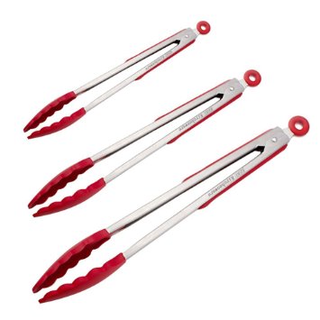 Kitchen Tongs,KEKU Set of 3 7 9 12 Inch Heavy Duty Non-stick Stainless Steel Kitchen Tongs for Barbeque Cooking Grilling