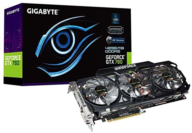 Gigabyte GTX760 GDDR5-4GB 2xDVI/HDMI/DP OC Graphics Card (GV-N760OC-4GD REV2.0)