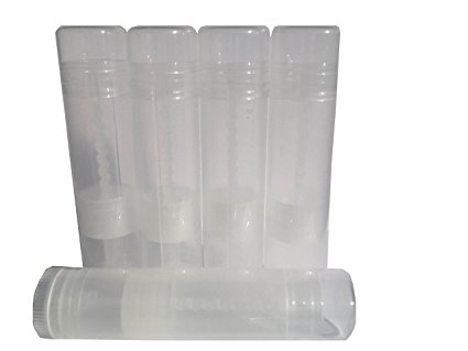 55 Empty Lip Balm Tubes w/ Caps (Clear) - 0.15oz - BPA Free and Made in USA - Kind Essentials Containers