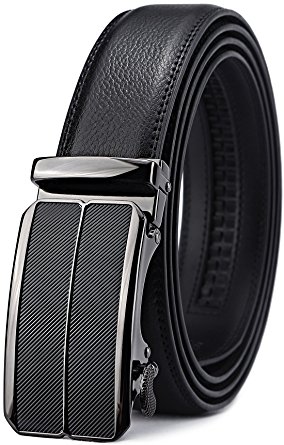 Bulliant Men Belt-Leather Ratchet Belt for Men Dress 1 3/8" In Gift Box, Size Adjustable byTrim to Fit