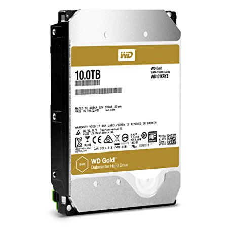 Western Digital Gold 10TB Datacenter Hard Disk Drive Class SATA 6 Gb/s 7200 RPM 256MB Cache 3.5-Inch Form Factor (WD101KRYZ)