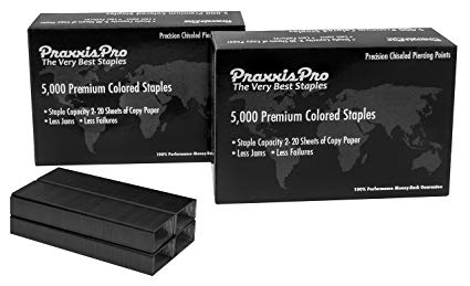 Premium Black Staples - Standard Staples - Size 26/6 Half Strip 10,000 Count