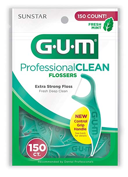 GUM Professional Clean Flossers, Fresh Mint, 150 Count