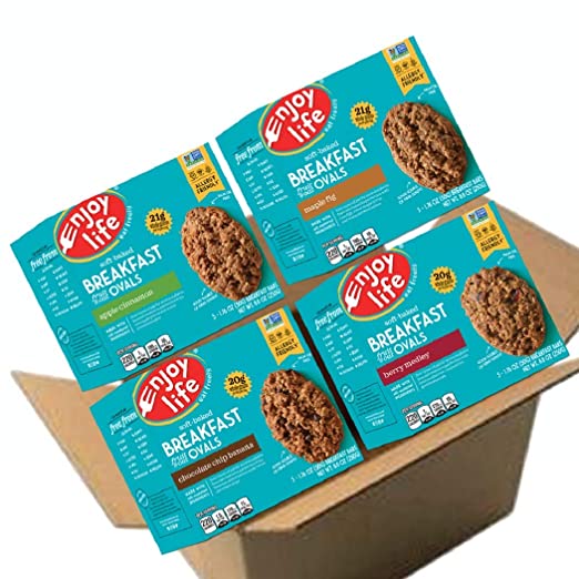 Enjoy Life Gluten Free Nut Free & Vegan Breakfast Cookies Variety Pack, 4 Count Boxes, 20 Bars