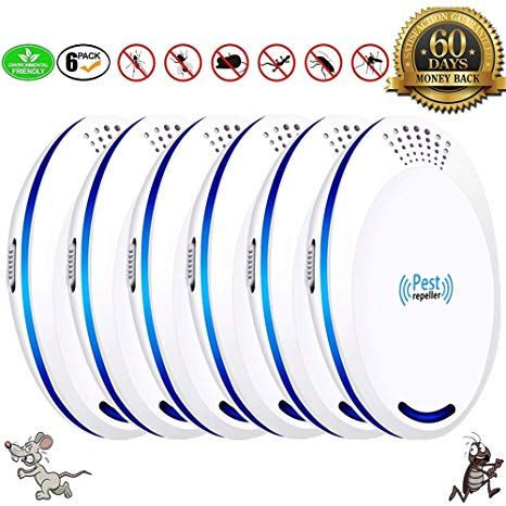 U-misss Ultrasonic Pest Repeller Plug in - Mice Repellent & Rat Repellent in Pest Repellent - Bug Repellent for Ant,Mosquito,Mice,Flea,Fly,Spider,Roach,Rat -(6 Pack)