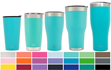 Simple Modern Pint 16oz Tumbler - Vacuum Insulated Double-Walled 18/8 Stainless Steel Hydro Travel Mug - Coffee Cup Flask - Caribbean Blue