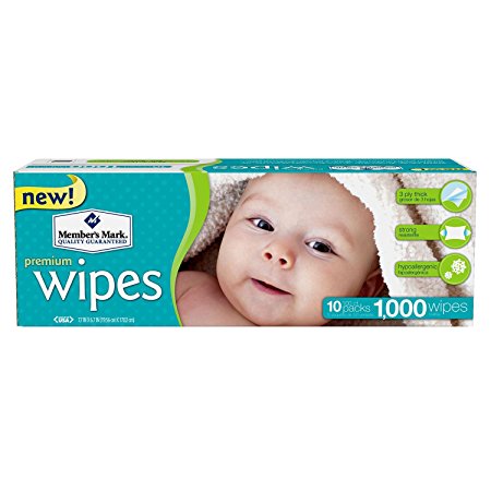 Member's Mark Premium Baby Wipes, 1000 ct. (10 packs of 100)