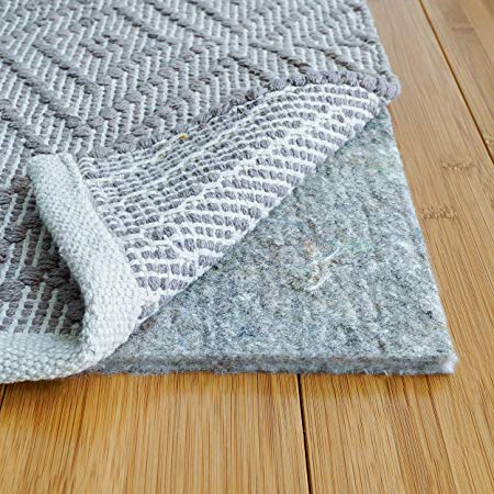 RUGPADUSA, 8' Square, 1/3" Thick, Basics 100% Felt Rug Pad, Safe for All Floors and Finishes, Made in the USA